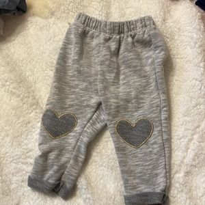 Gray 3-6 months Valentines Gold Heart Sweatpants